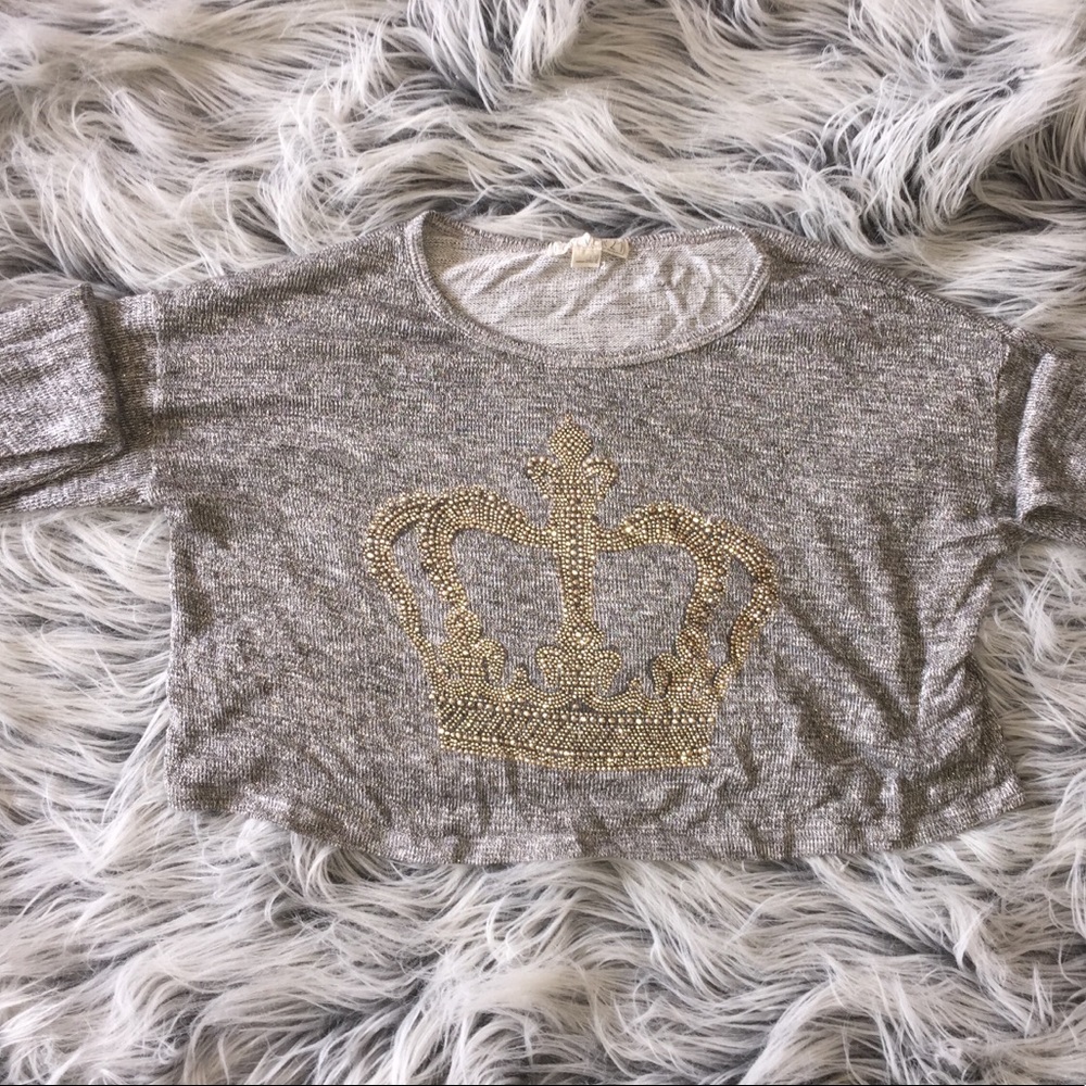 CROWN LONG SLEEVE CROP TOP
